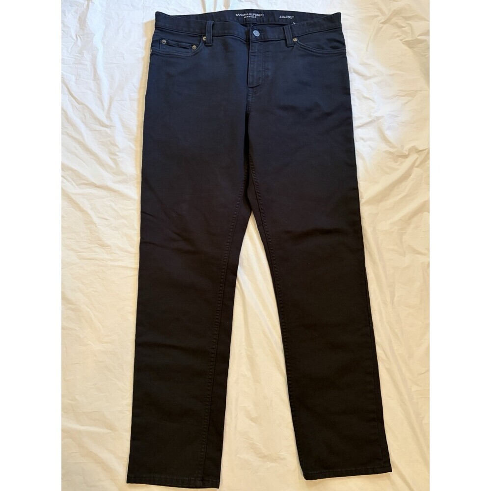 Banana Republic Traveler Pants Men's 33x30 Black 5-Pocket